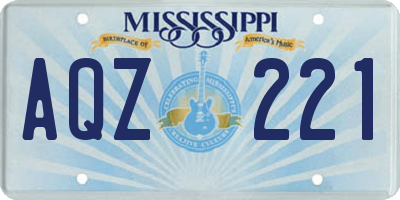 MS license plate AQZ221