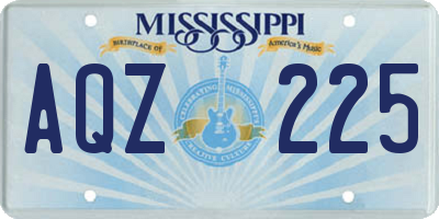 MS license plate AQZ225