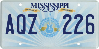 MS license plate AQZ226