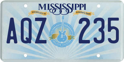 MS license plate AQZ235