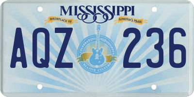 MS license plate AQZ236
