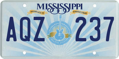 MS license plate AQZ237