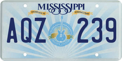 MS license plate AQZ239