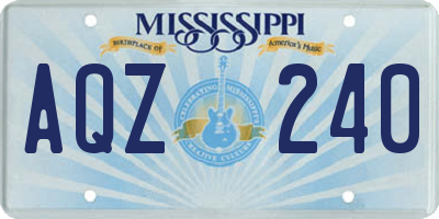 MS license plate AQZ240