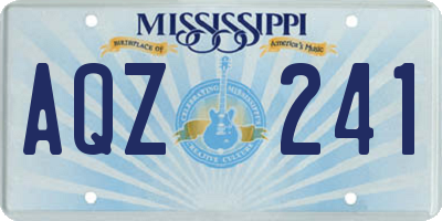 MS license plate AQZ241