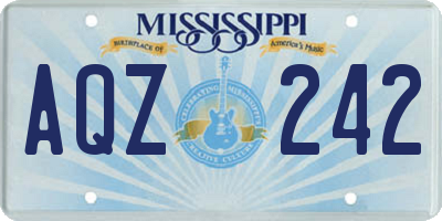MS license plate AQZ242