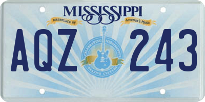 MS license plate AQZ243