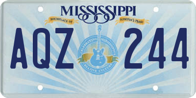 MS license plate AQZ244