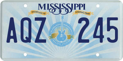 MS license plate AQZ245