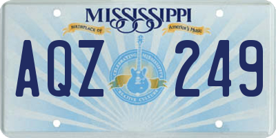 MS license plate AQZ249