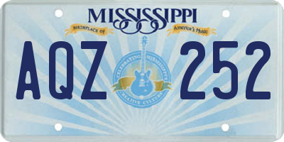 MS license plate AQZ252