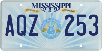 MS license plate AQZ253