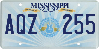 MS license plate AQZ255