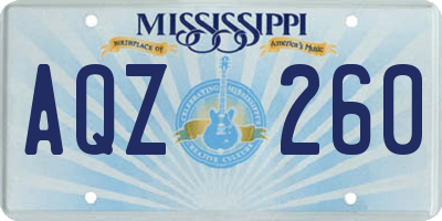 MS license plate AQZ260