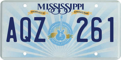 MS license plate AQZ261