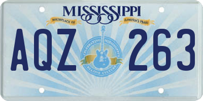MS license plate AQZ263