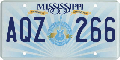MS license plate AQZ266