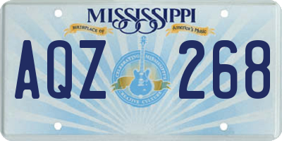 MS license plate AQZ268