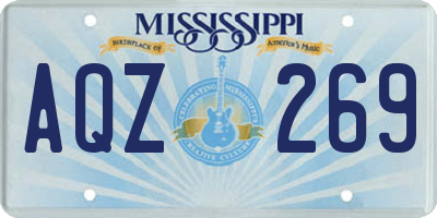 MS license plate AQZ269