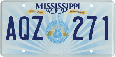 MS license plate AQZ271
