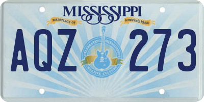 MS license plate AQZ273