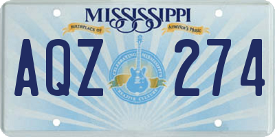 MS license plate AQZ274