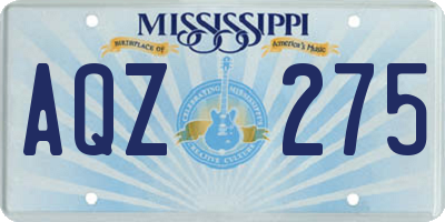 MS license plate AQZ275