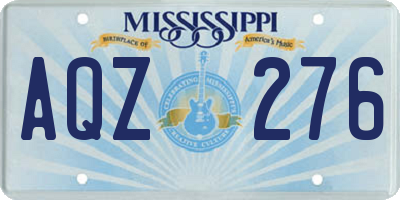 MS license plate AQZ276