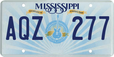 MS license plate AQZ277
