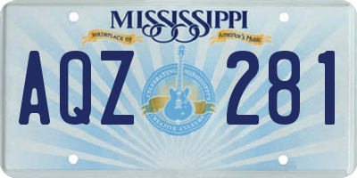 MS license plate AQZ281
