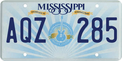 MS license plate AQZ285