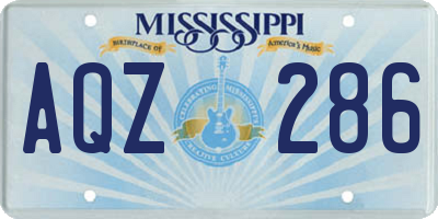 MS license plate AQZ286