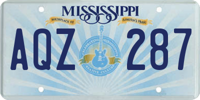 MS license plate AQZ287