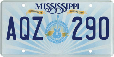 MS license plate AQZ290