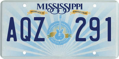 MS license plate AQZ291