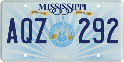 MS license plate AQZ292