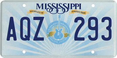 MS license plate AQZ293