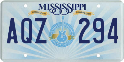 MS license plate AQZ294