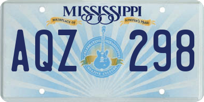 MS license plate AQZ298