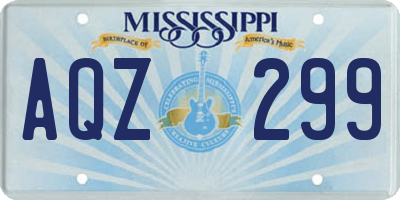 MS license plate AQZ299