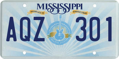 MS license plate AQZ301