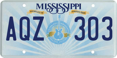 MS license plate AQZ303