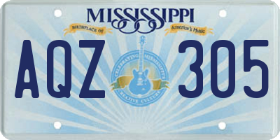 MS license plate AQZ305
