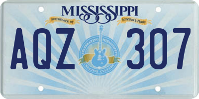 MS license plate AQZ307