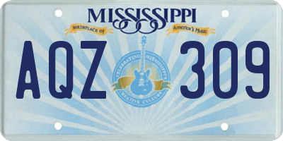 MS license plate AQZ309
