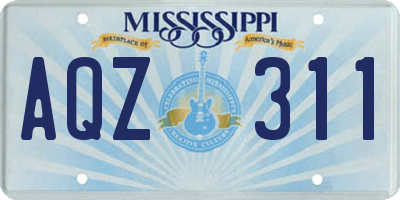 MS license plate AQZ311