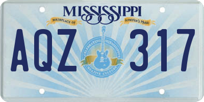 MS license plate AQZ317