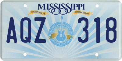 MS license plate AQZ318