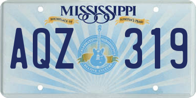 MS license plate AQZ319