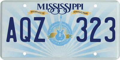MS license plate AQZ323